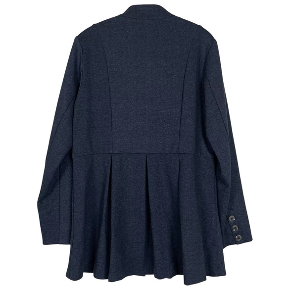 Soft Surroundings Pleated Buttoned Stretch Tunic Lagenlook Top Blue Size Small - Picture 2 of 7